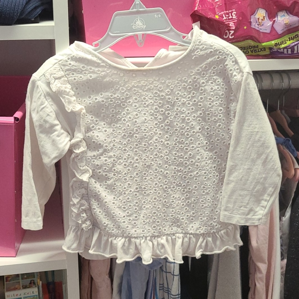 Zara baby girls white long sleeve shirt